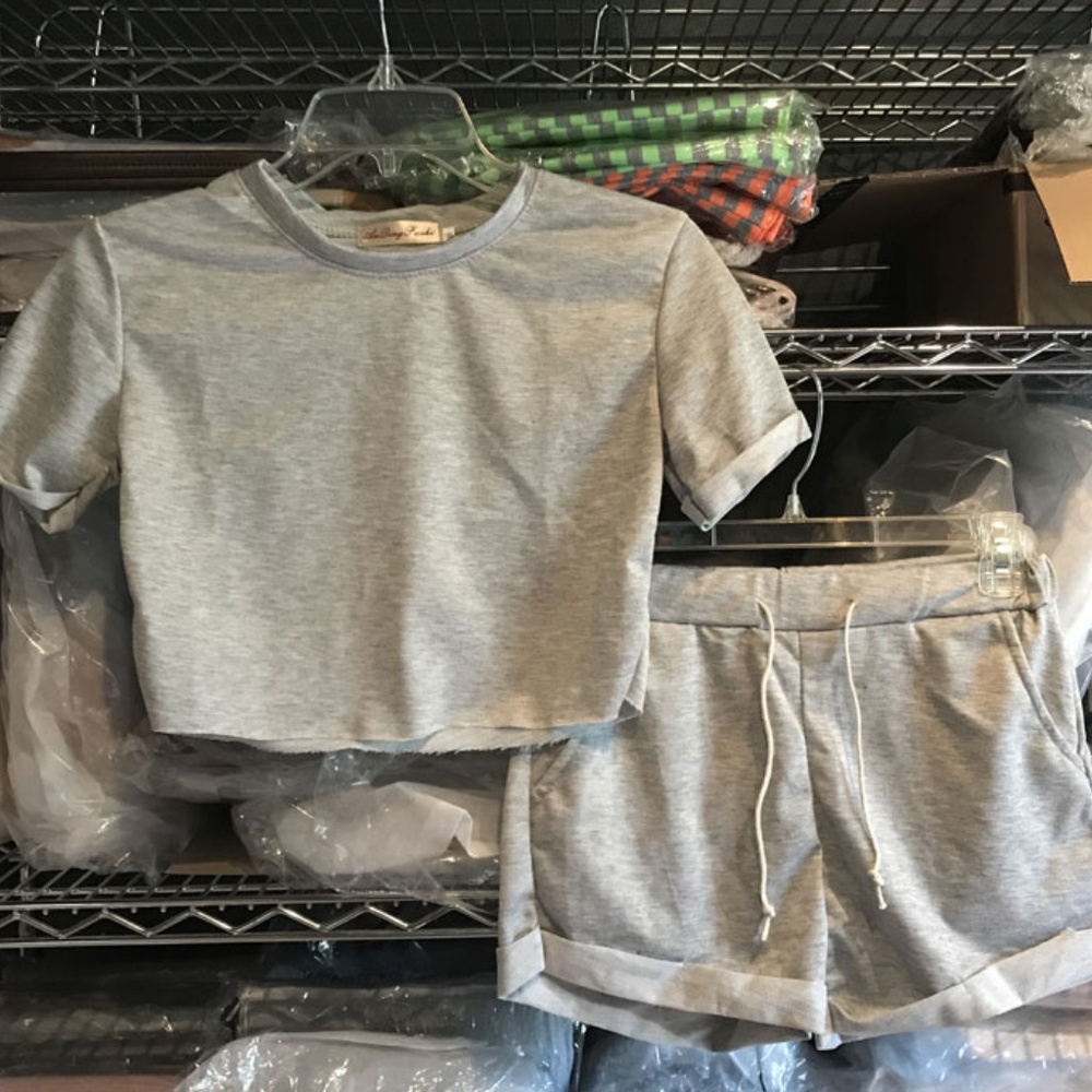 Last One! CROP TEE TOP AND SHORTS SET